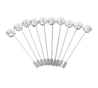 Generic 10pcs Silver Copper Brooch Pins with Long Needle, Easy to Use and Sew, Creative Fashion Lapel Stick Pins for DIY Handmade Accessories