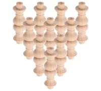Generic 10pcs Small Roman Pillars Wooden Stair Balusters Solid Wood Classical Column Pillar Khaki Lightweight Elegant Decorative Posts for DIY Parks Landscaping