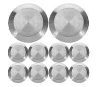 Generic 10Pcs Stainless Steel Tactile Nonslip Markers Blind Pathway Studs for Sidewalks Subways Airports Safety Pavement Indicators for Visually Impaired