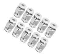 Generic 10Pcs Straight Pneumatic Fittings Silver M10 Thread for 3D Printer, and Change Direction, Ideal for 3D Printing Projects (Plated Copper)