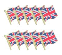 Generic 10pcs Union Jack Metal Pin Badge with Butterfly Clutch Back, Elegant Alloy Brooch for Travel Souvenir or Formal Events, Easy Secure Attachment and Multipurpose Use Lapel Pin