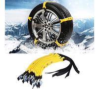 Generic 10pcs Universal Tire Snow Chains Adjustable Tire Belt Snow Chains Traction Belt for 185-225mm Tires with Zinc Alloy Buckle Storage Box for Car SUV Truck Mud Ice