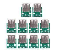 Generic 10Pcs USB Type A Female Socket Break Out Board, Standard USB 2.0 Adapter Connector with 4 Pins Labelled, for Power Supply and Breadboard Design
