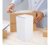 Generic 10pcs White Corrugated Paper Boxes 10x10x20cm Multi-function Shipping Boxes Dividers Storage and Moving for Wine Bottle Packing and DIY Packaging