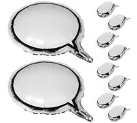 Generic 10pcs White Speech Bubble Foil Balloons Aluminum Blank Balloons for DIY Party Decorations Wedding Birthday Engagement Graduation Props