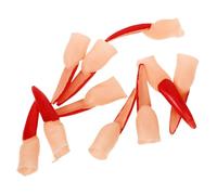 Generic 10Pcs Witch Fingers with Red Nails Halloween Party Accessories Compact Fake Fingers for Cosplay Scary Halloween Props and Horror Atmosphere Creation