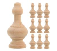 Generic 10pcs Wooden Finials with Unfinished Wood Spindles, Classic Roman Design Baluster Spindles for Stair Balusters, Sturdy Construction Wood Material for Gardens and Home Decor