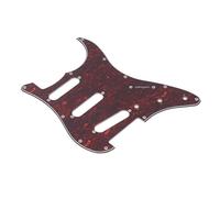 Generic 11 Hole Guitar Pickguard, SSS Scratch Plate with Aluminum Foil Shielding for Electric Guitar Parts, Black (Red)