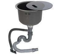 Generic 11 Inch Stainless Steel Round Mini Kitchen Sink with Drain Kit and Overflow, Single Bowl for Caravan Bars and Outdoor Kitchens, Flexible Undermount or Countertop Installation