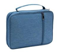 Generic 11 X 8.1 X 2.2 in Peacock Blue Bible Cover Case with Handle, Polyester, Full Zipper, Prayer Book Storage Tote for Men