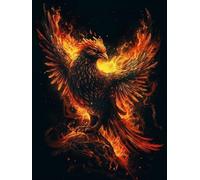Generic 11ct Cross Stitch,Rising Phoenix 11 Count Counted Stamped Pre Printed Cross Stitch Embroidery Kits for Adults Starter DIY Embroidery Needlework Kit with Patterns 40×50cm(w-e191)