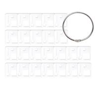 Generic 12/24/30Pcs Acrylic Stitching Thread Holder Transparent Embroidery Floss Storage Thread Organizer 4x4cm DIY Cross Stitch Thread Organizer with Ring Cross Stitch Accessories
