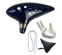 Generic 12-Hole Ocarina Set, Musical Instrument, Hand Rest, for Children, Gift, Learning Aid, Music Lessons, Teenagers, Dark Blue
