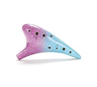 Generic 12 Holes Ceramic Ocarina Easy to Learn Beautiful Sound for Music Lover and Learner Dolomite Hand Painted Ceramic/Alto C Package Include/Musical Score Protective Bag (Purple & Blue)
