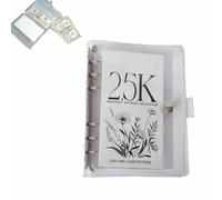 Generic 12-Month Money Saving Binder, 12 Envelopes, PVC, A5, 6-Hole, 12 Pieces, Money Binder, 2.5K