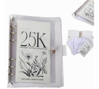 Generic 12-Month Money Saving Challenge Binder, 5000 Envelopes, PVC Loose-leaf Book, Six-hole Iron Clip, 7.48 x 5.32 inches, 2.5K
