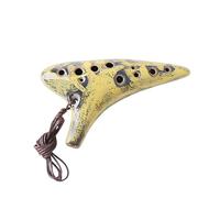 Generic 12 Ocarina Flute Ocarina Instrument Moon Lyre Harp Holes Novelty Music Charm of for Beginners Pan Stand Polyphonic Whistle Ore Tenor Tin Instruments Ceramic