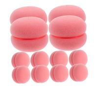 Generic 12 Pcs Pink Sponge Hair Curlers Mushroom Shape Lazy Wave Styling Tool for Women Long Hair Sleep-compatible Versatile Curling Rollers