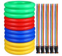 Generic 12 Pcs Walking Rope Round Ring Handles, Made of Cloth and Plastic, Designed to Teach How to Line and Reduce Teacher Workload, for Elementary Schools and Kindergarten