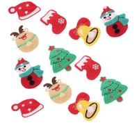 Generic 12 Pcs Xmas Hair Clips for Little Knitting Hair Accessories with Christmas Tree, Snowman, Elk Shapes, Convenient to Use and Not Easily Deformed, for New Year and Home