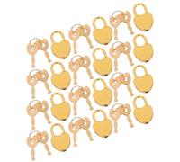 Generic 12 Sets Heart Lock for Diary Mini Heart Shaped Padlock with Key, Zinc Alloy and Iron, Golden, Privacy Protection for Small Boxes and Diaries, Travel and Daily Use, for Students