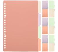 Generic 12 Sets of A5 Brown Pp Binder Index Dividers with Detachable Tabs, Creative Design Notepad Dividers for Research and Presentations, Quickly Find Classified Content