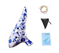 Generic 12 Storage Bag, Stylish, Practical Piccolo Hand Ocarina Made of Resin with Songbook for Adults And Children, blue flower