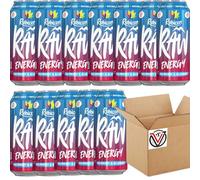 Generic 12 x Rubiconn Raw Energy Raspberry & Blueberry 500ml - Carbonated Mixed Fruit Juice and Flavour Energy Drink with Added Caffeine, Vitamins, Sugar and Sweetener | VIMIX