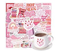 Generic 120 Pink Bookish Stickers | Aesthetic Reading Stickers | PVC, Waterproof, Sun-Proof, Fade-Resistant | for Kindles, Laptops, Suitcases, Skateboards, Refrigerators, Walls