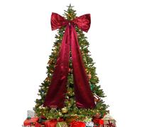Generic 120cm Extra Large Red Bow Christmas Tree Topper, Red Ribbon Satin Bow With Long Streamers for Home Holiday Decoration