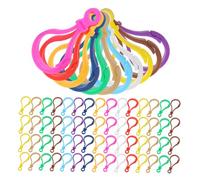 Generic 120pcs Plastic Key Chain Clips Colorful Lobster Clasps Pendant Clips Keychain Accessories Lobster Claw Clasps Hard Plastic Clasp Hook Clips