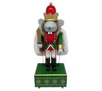 Generic 12inch Mice Nutcracker Puppet Musical Box Christmas Decoration Xmas Table Centerpiece Handcrafted Wooden Desk Ornament