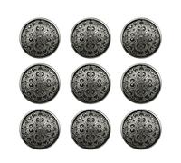 Generic 12PCS 25mm Black Metal Blazer Buttons, Round Shaped, Vintage Design, Corrosion-Resistant