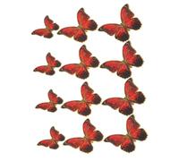 Generic 12pcs 3D Rose Wall Sticker Peel and Stick Butterflies Little Girl Room Decor 3D Butterfly Wall Decor Butterfly Wall Decoration for Crafts Wedding Decor Red PVC