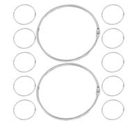 Generic 12Pcs 4-Inch Metal Binding Rings for Paper and Index Cards - Openable Loose Leaf Binder Clips - Sturdy Snap Open Rings for Office, School, and Home Organization
