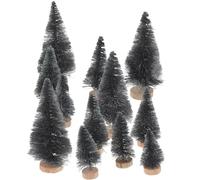 Generic 12pcs Artificial Black Mini Pine Trees Halloween Decorations Spooky Ornamental Tree for Haunted House Party Trick Treat Scene Enhancer
