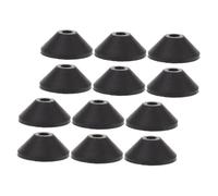 Generic 12pcs Black Tapered Toilet Bolt Rubber Washers Conical Sealing Gasket Kit for Repair Maintenance