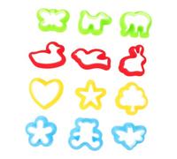 Generic 12pcs Colored Clay Molds Cookie Cutters for Tools for Cookie Molds Sculpture Clay Puzzles Tools Clay Puzzles Clay for Biscuit Tool Plastic