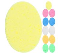 Generic 12pcs Face Scrubbers Face Washing Sponges 4.32x3.14x0.31in Oval Cellulose Sponge Portable Sensitive Skin