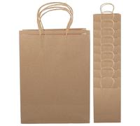 Generic 12pcs Kraft Paper Gift Bags with Handles, Rustic Style Small Paper Bags for Present Storage and Packing on Festival, Practical Handle Design for Easy Carrying