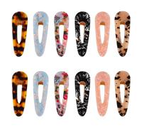 Generic 12pcs Lightweight Acetic Acid Hair Clips with Marbling Leopard Pattern, Stylish Geometric Design, Sturdy Construction, for Parties and Ceremonies