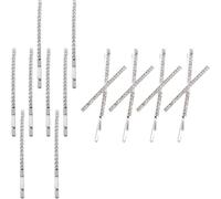 Generic 12pcs Metal Rhinestone Hair Clips Set 8 Silver Curved Bobby Pins 4 X Shaped Hair Accessories for Women and Teen Decorative Pins for Party and Daily Use