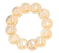 Generic 12pcs Milestones Items Twin Milestone Blanket Rocker Plate First Double Name Announcement Sign Day Frame Pregnancy Announcement Footprint Oh Wood Khaki