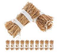 Generic 12pcs Mini Straw Hay Bales Miniature Fake Hay for Yard Scene Decor Lightweight Decorative Dollhouse Accessories Autumn Harvest Craft Display