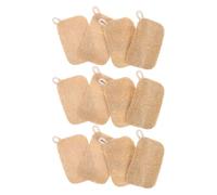 Generic 12pcs Natural Loofah Dish Cleaning Brush for Washing Dishes and Scrubbing Pots, Reusable Eco-Friendly Sponge Scourer with Deep Cleaning Ability, Kitchen Sink Scrubber in Khaki
