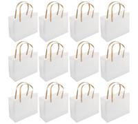 Generic 12pcs Present Bag Tote Bag Wear-resistant Waterproof Frosted Plastic with Flat Rope Handle for Wedding Souvenir and Desktop Decor Chic Fashion Packaging