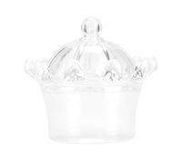 Generic 12Pcs Transparent Crown Candy Boxes Durable Plastic Chocolate Gift Bags for Wedding Birthday Party Baby Shower Pink Blue White 8cm X 7cm (White)