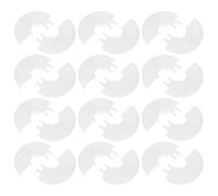 Generic 12pcs White Round Escutcheon Plates 10mm Hole Diameter Split Flange Pipe Covers for Radiator Tubes and Faucet Pipes, Decorative Plumbing Wall Covers for Bathroom and Kitchen