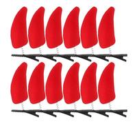Generic 12pcs Women Hair Clips Wee LED Horn Party Head Goth Purple Spooky Cartoon Female Cosplay Adult DIY Hey Teen Festival Decor Spike Hairpin Witch Banner Woman Indoor Red