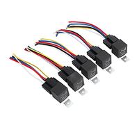 Generic 12V Relay Set, Heavy-Duty 40A Amp SPDT, 5 Pin for Car Security Systems, 5-Piece Relay Socket Kit